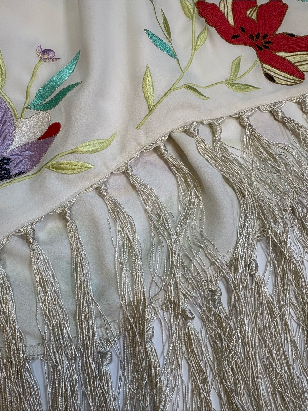Forte Forte Embroidered Fringe Wrap Top | Ivory | Size 2 | Italian Luxury - Picture 4 of 16